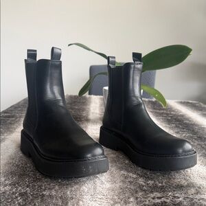 Black Leather Ankle Boots